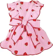 Dress Harness for Small Dogs | Floral Styles Girl Puppy Dress - Breathable Bow Tie Dress with Drawstring Buckle for Small Dog Cats Girl Puppy