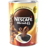 Nescafe Blend 43 Medium Roast Office Instant Coffee Made In Australia 650g Tin