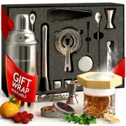 Bartender Cocktail Kit & Smoking Kit - Bartender Kit & Cocktail Shaker, Whisk...