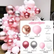 Pink Balloon Arch Kit Set Birthday Wedding Baby Wreath Decoration 109pcs