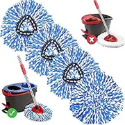 4 Pack Mop Replace Heads for O Cedar Rinse Clean 2 Tank System, Spin Mop Replacement Head, Fluffy Microfiber O-Cedar Mop Refill Replace Head, Machine Washable, All Hard-surfaced Floors Cleaning