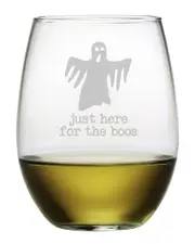 Susquehanna Glass Ghost Set of Four 21oz Stemless Wine Glasses