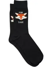 [yd.] Fox Pun Socks in Black