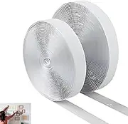 Hook and Loop Tape Self Adhesive, 10Mx20mm Heavy Duty Nylon Reusable Double Sided Sticky Back Fastening Tapes Versatile Mounting Solution Water Repellent/Resistant for Home Office & DIY Crafts, White