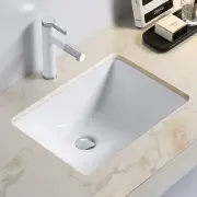 20x14 Inch White Vitreous Ceramic Undermount Bathroom Sink – Rectangular Design