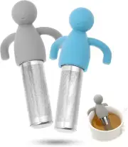 2Pcs Stainless Steel Tea Infuser Ball with Silicone Handle for Teacups & Teapots