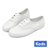 在飛比找Yahoo奇摩購物中心優惠-Keds CHAMPION 全新升級輕奢柔軟皮革休閒小白鞋-
