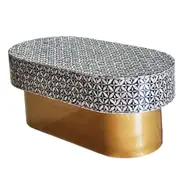 Samantha Black and White Ovale Pearl Coffee Table