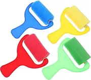 Compact Boys and Girls Sponge Painting Brush 4pcs Round Foam Widen Handle Sponge Dauber for Art