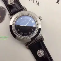 在飛比找蝦皮購物優惠-Versace 凡賽斯典雅立體羅馬刻度真皮錶帶腕錶/女錶(P
