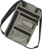 [LRXIYODE] Travel Wallet Neck Pouch with RFID Protection Multi Functional Passport Holder for Women Men Comfortable Crossbody Design Organizes Cards Documents Light Grey