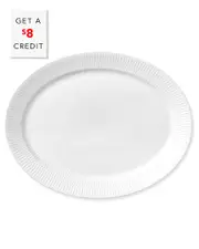 Royal Copenhagen White Fluted Oval Platter with $8 Credit NoSize NoColor