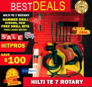 HILTI TE 7 ROTARY HAMMER DRILL, STRONG, NEW, FREE DRILL BITS, FAST SHIP