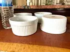Pier 1 Imports Large White Ribbed Ramekin Souffle Custard Cup 5" set of four