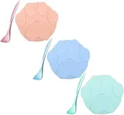 6Pcs Silicone Pet Food Can Lids Set Reusable Dog with Spoons Dishwasher Safe for Home Pet Care