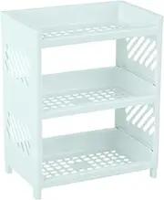 [AEIOFU] Desk Shelf Organizer, 9.6x5.9x12.4 Inch 3-Layer Plastic Desktop Organizer Shelf, Easy to Assemble Waterproof Desktop Shelf Organizer for Kitchen, Bathroom or Office Desktop Shelf Organizer Desk Shelf