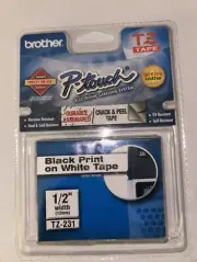 Brother P-Touch TZ-231 Laminated Tape Cartridge 1/2" Black on White