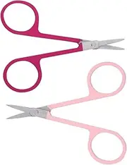 2pcs Eyebrow Scissors Stainless Steel Trimmers for Eyebrow Beard and Eyelash Pruning Portable Lightweight Beauty Tools for Travel and Daily Grooming
