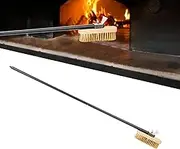 Pizza Stone Brush - Pizza Oven Brush Brass Bristles Heat Resistant Stone Brush - Long Handle Cleaning Brush Stainless Steel Grill Brush for Kitchens & Pizzerias