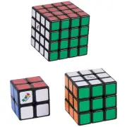 Rubik’s, Tiled Trio Bundle 2x2 Mini 3x3 Cube 4x4 Master 3D Puzzle Game Str