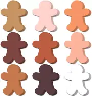 108 Pcs People Shaped Paper Cutouts Gingerbread Bulletin Board Cutouts Assorted