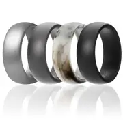 ROQ Silicone Wedding Ring Set - Marble by ROQ for Men - 4 x 11 mm Ring
