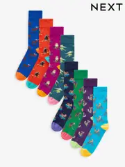 Green/Blue Bright Animal Fun Pattern Socks 8 Pack (B07648) | $40