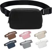 [Jakiro] Belt Bag for Women and Men, Fashionable Fanny Packs for LuLu Waist Bag Lemon Bags, Black, Zippier