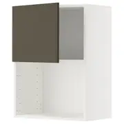 METOD wall cabinet for microwave oven, white/Havstorp brown-beige, 60x37x80 cm