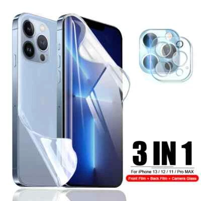 For iPhone 14 Pro Max 360 Hydrogel Back Screen Protector Lens Camera Edge Cover
