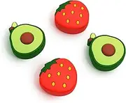 OLAIKE Thumb Grip Caps for Nintendo Switch Joy-con, Cute Joystick Caps with 3D Pattern Cover Soft Adorable Silicone Analog 4Pcs Kit for Switch/OLED/Lite-Fruits