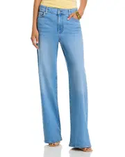 Frame Le Slim Palazzo Long High Rise Jeans in Honeymoon