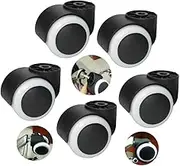 Caster Wheels, Rodless Mute Office Chair Caster,50mm Furniture Caster,Replacement Castors,Swivel Chair Wheel,Hole Diameter 8mm,360 Degree Swivel Casters,for Home Furniture,Office,5pcs(White) (Color :