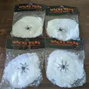 Vintage Lot/4 Gibson Halloween Wacky Webs Spider Webs Spider Taiwan New In Pack