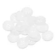 20pcs Sewing Buttons 1" Resin Round Flat 4-Hole Craft Buttons, White