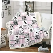 Ice Hockey Size Fleece Blanket for Girls, Puck Sports Games Throw Multi 18