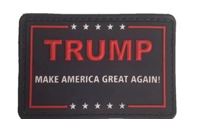 Trump MAGA PVC Badge for Uniforms, Jackets, Hats, and More. (3x2 Inch)