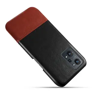 Realme GT Neo 3T 皮革保護殼皮革撞色背蓋拼皮手機殼保護套手機套