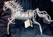 NWT Horse Art Sculpture Devin Mack Aluminum Drawn Metal Studio Maryland USA