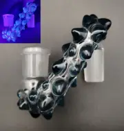 Atomic Blue Stardust UV 19mm Female-Male Glass Drop Down Attachment Adapter