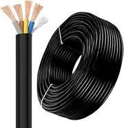0.75 Square Millimeters 4 Conductor Electrical Wire PVC Sheathed Wire UL Certified Flexible Low Voltage LED Cable Pure Copper Hookup Wire for Household Appliances, LED Lighting(15ft,4C-1mm²)