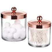 Premium Quality Plastic Apothecary Jars - Qtip Holder Bathroom Vanity Countertop