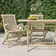 Folding Garden Chairs 2 pcs Grey 56x61x89 cm Solid Wood Teak,Outdoor Chairs 16.4KG-362764