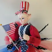 Cynthia Rowley 28" Flag Patriotic Elf Doll Americana July 4th Figure 2025 Tutu
