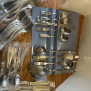 34 piece Beveled Fiddle Reed & Barton Stainless Korea Paul Bocuse