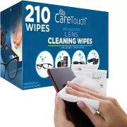 Pre-Moistened Lens Wipes - 210 Individually Wrapped Cleaning Wipes for Glasses
