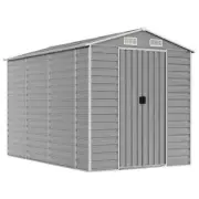 Garden Shed Outdoor Storage Tool Workshop Sheds Steel Light Grey 191x300x198cm
