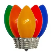 25 Pack C9 Multicolor LED Replacement Christmas Light Bulbs, E17 Wm Five Colors