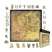 Rare Lord Of The Rings Middle Earth Wood Puzzle Map In Wood Storage Gift Box