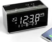 FM & DAB Radio Alarm Clock with USB Charging Port, Bluetooth Stereo Speaker, Headphone Jack, Dual Alarm, Snooze, Dimmable LCD Display iTOMA 3501